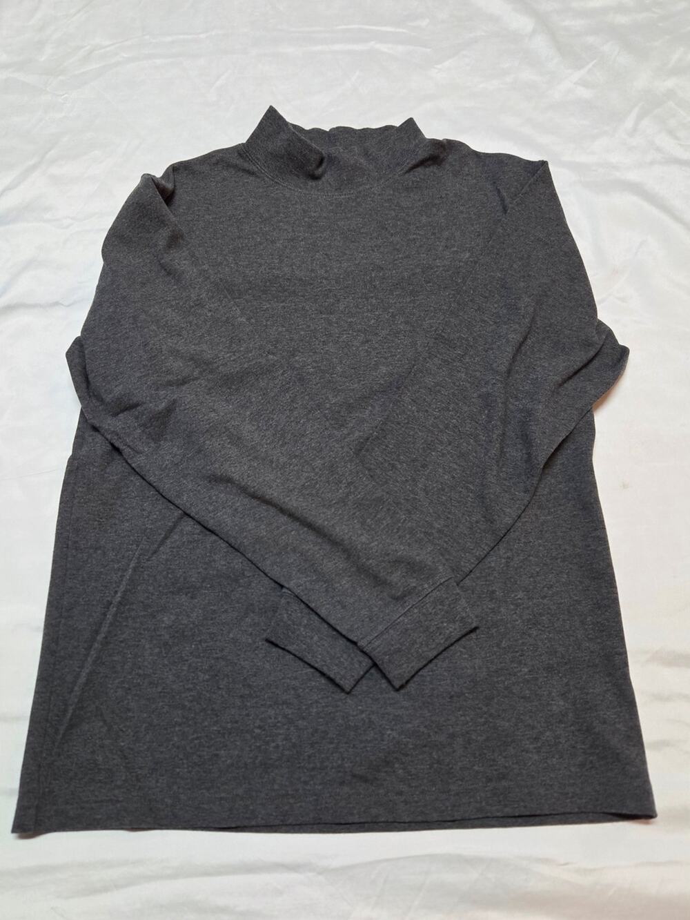 L.L. Bean Men's Dark Charcoal Mock Neck Long Sleeve Shirt